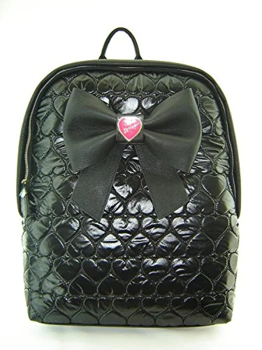 stylish gym backpack for women -Backpack for coastal hikes-Betsey Johnson Backpack Bow Nanza (Black/Black)