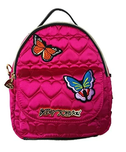 airline-compliant backpack for international travel -Waterproof backpack for urban-Betsey Johnson Backpack Convertible Fushia