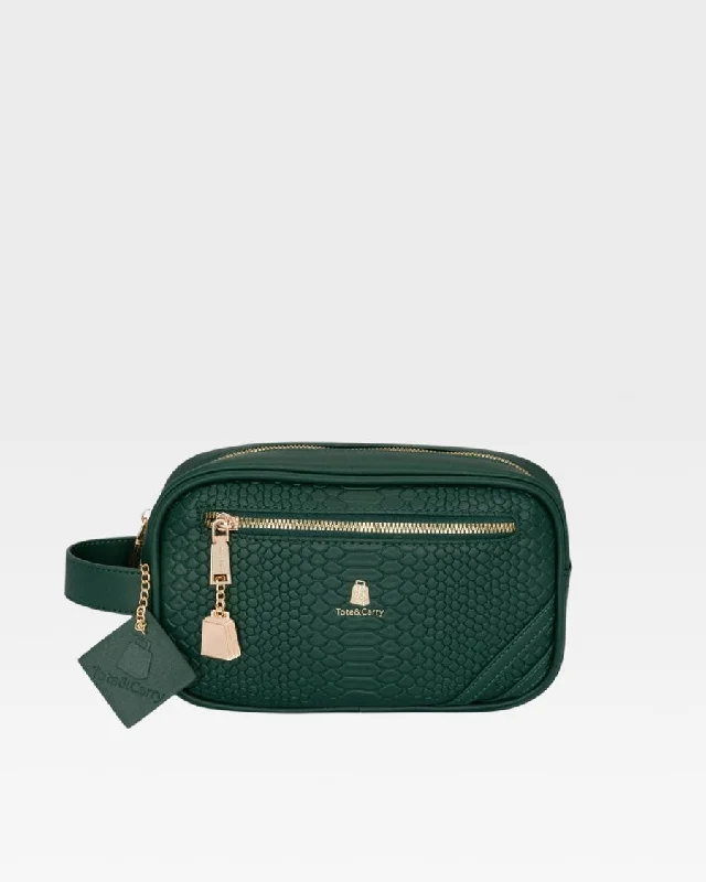 compact handbag for work-Bag for snowy trails-Apollo 1 Toiletry Bag in Emerald Green