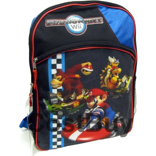 best backpack for carrying electronics -Compact backpack for school-Fast Forward Little Boys' Mario Backpack 2, Blue/Black, One Size