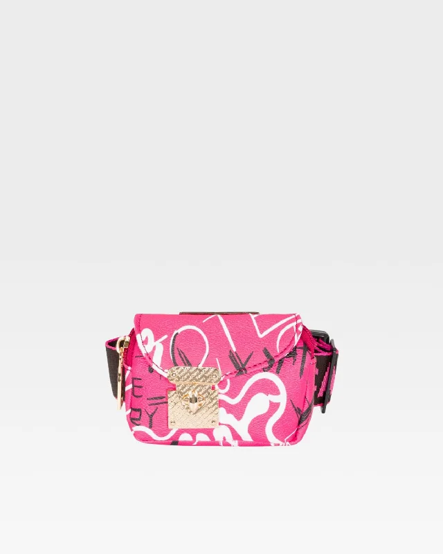 business shoulder bag-Bag with light fabric-Graffiti Ankle Bag in Neon Pink