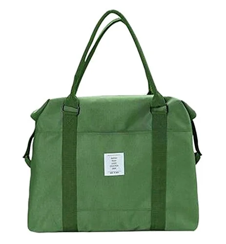 sports bag with multiple internal compartments -Sports bag for t-shirts-[Green-1] Simple Style Travel Tote Bag Duffel Bag Handbag Sports Shoulder Bag