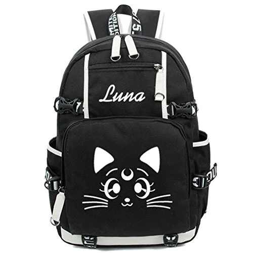 fashionable designer backpack for work -Backpack for rugged terrain-Gumstyle Sailor Moon Luminous Backpack Anime Book Bag Casual School Bag