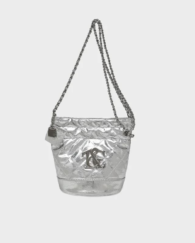 luxurious leather handbag-Bag for harsh conditions-Metallic Magic Shoulder Bag in Silver