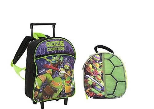 slim and lightweight backpack for work -Waterproof backpack-New Ninja Turtles Toddler Rolling Backpack