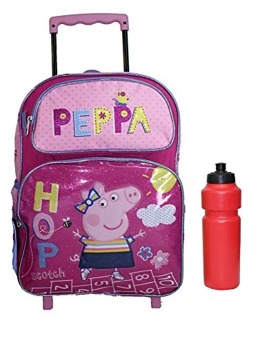 rugged outdoor adventure backpack -Best travel backpack-New Peppa Pig Rolling Backpack