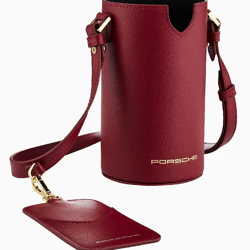 luxury handbag-Bag for short getaways-Porsche Cup Holder Shoulder Bag - Red