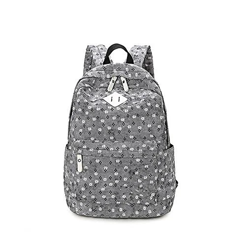 comfortable backpack for long-distance walking -Backpack with camera storage-S Kaiko Flower Pattern Canvas Backpack Casual Daypacks School Backpack For Women And Men Laptop