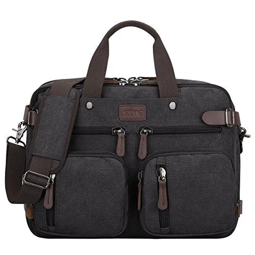 heavy-duty business backpack with reinforced straps -Backpack for outdoor trips-S-Zone 3-Way Vintage Laptop Backpack Messenger Shoulder Bag Hybrid Briefcase Bookbag Rucksack