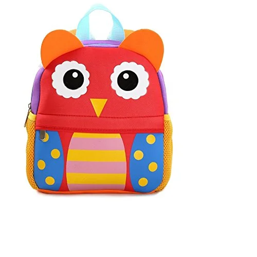 stylish leather laptop backpack -Stylish travel backpack-Samber Children Backpacks 3D Cute Zoo Animal Cartoon Schoolbag (Owl)