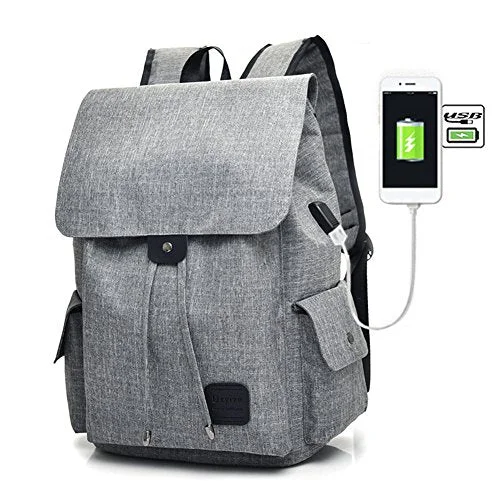 best backpack for weekend trips -Backpack for carrying books-Samber Usb Rechargeable Canvas Backpack Girls School Bag Outdoor Rucksack Oxford Cloth Daypack With