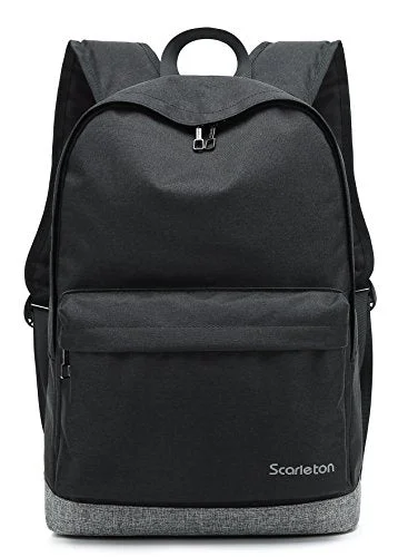 convertible laptop backpack for business -Backpack for long trips-Scarleton Neutral Backpack H20480103 - Black/Grey