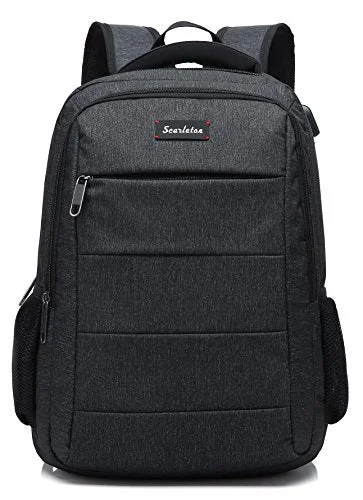 best laptop backpack for frequent travelers -Backpack with multiple pockets-Scarleton Simple School Backpack H203501 - Black