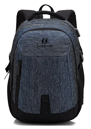 heavy-duty outdoor work backpack -Backpack with lock-Scarleton Simple Water Resistant Backpack H20420701 - Blue/Black