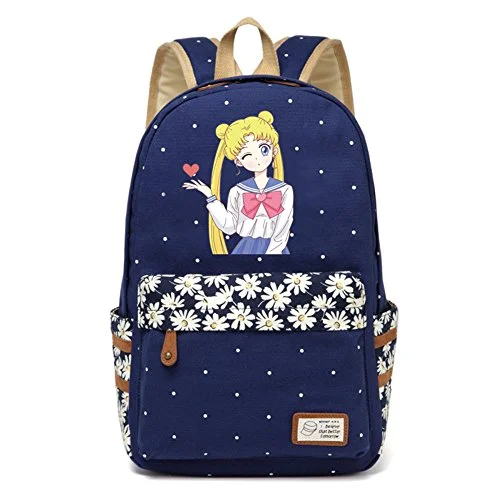 military-grade waterproof backpack -Backpack for cold weather-Siawasey Anime Sailor Moon Bookbag Backpack School Bag