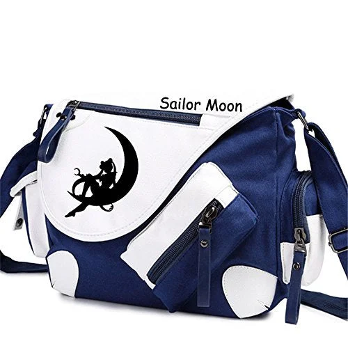 slim business backpack for professionals -Backpack for solo travel-Siawasey Sailor Moon Anime Luna Cosplay Backpack Messenger Bag Shoulder Bag