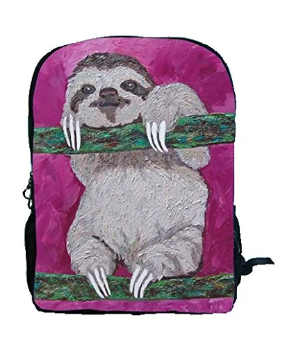 shockproof backpack for fragile items -Durable travel backpack-Sloth Backpack, Sloth Book Bag - Support Wildlife Conservation - Read How - From My Original