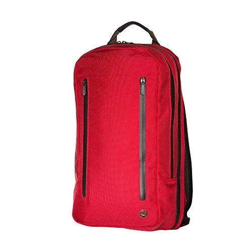 laptop backpack with shock-absorbing padding -Backpack for family trips-Token Bags Bay Ridge Backpack, Red, One Size