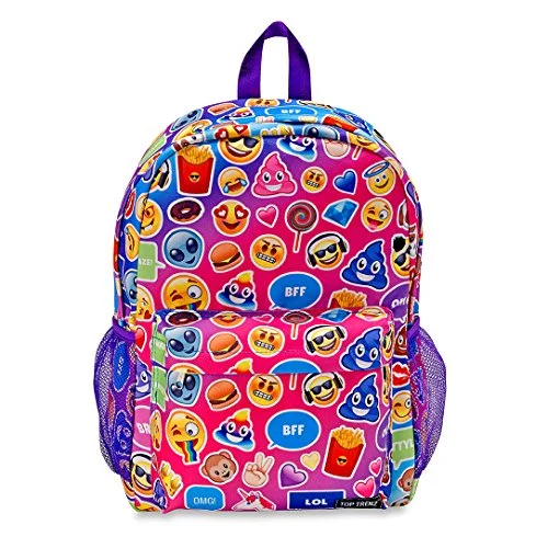 best budget backpack for hiking -Waterproof backpack for kids-Top Trenz Emojicon Funk Backpack Version 1 (19"X13")