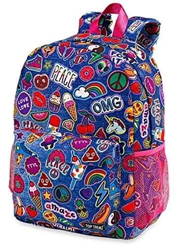 compact and stylish backpack for daily carry -Backpack with laptop sleeve-Top Trenz Inc 2 Zipper Scented Backpack (Patch 2 Zipper)