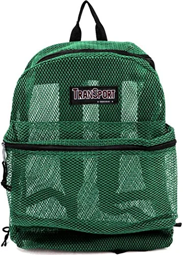 expandable travel backpack with organizational pockets -Travel backpack for hiking-Transworld Mesh Backpack - Forest Green