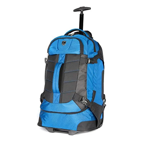 water-resistant backpack with breathable design -Backpack for forest hikes-Travelers Polo & Racquet Club Aeros 21 Inch Softside Rolling Backpack, Blue