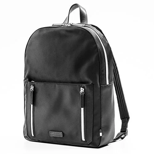 versatile backpack for hiking and city travel -Travel backpack for explorers-Uri Minkoff Men'S Bondi Saffiano Leather Backpack, Black, One Size