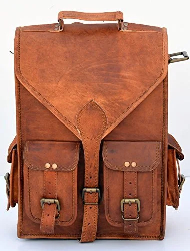 waterproof backpack for everyday use -Cute backpack-Vintage Leather Macbook Briefcase 2-In-1 Leather School Bag Backpack Rucksack