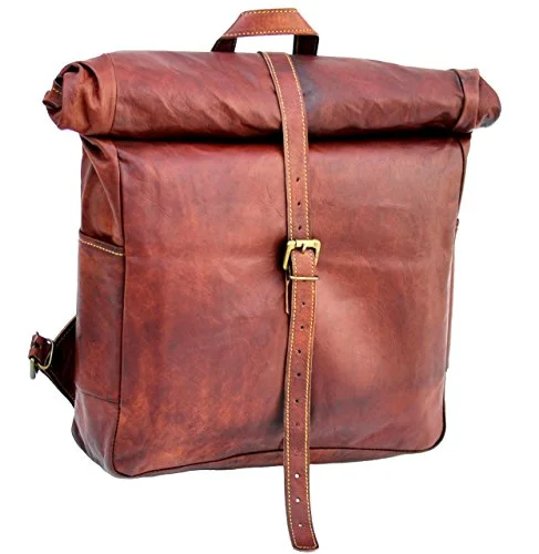 best backpack for cycling commuters -Heavy duty travel backpack-Vintage Leather Macbook Briefcase Leather School Bag Backpack Rucksack