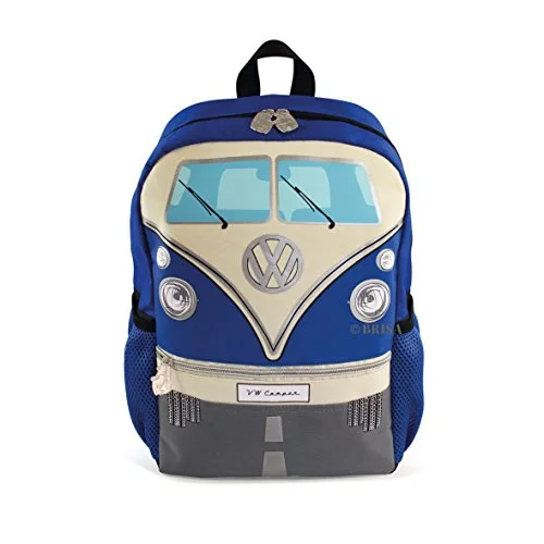 adventure-ready survival backpack -Backpack for uneven terrain-Vw Collection By Brisa Small Backpack For Kids And Adults With Vw T1 Bus Front Design (Blue)