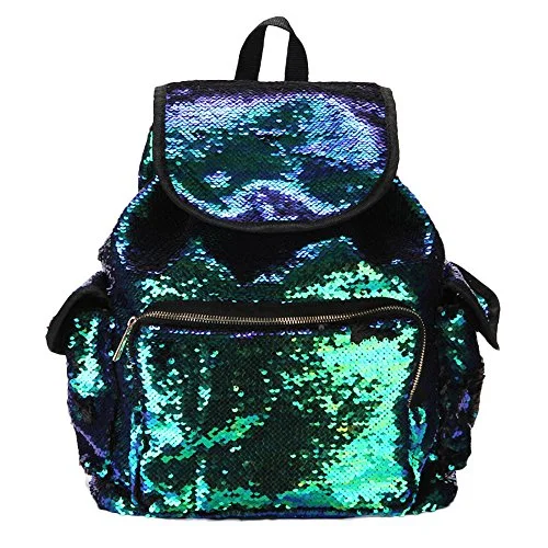 ultra-lightweight waterproof backpack -Backpack with front pocket-Women Teen Girls Bling Sequins Backpack Purse Drawstring Shoulder Bag Casual School Bag Travel