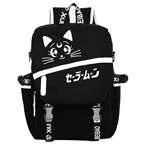 stylish backpack for everyday use -Backpack with safety features-Yoyoshome Anime Sailor Moon Cosplay Luminous Rucksack Backpack School Bag