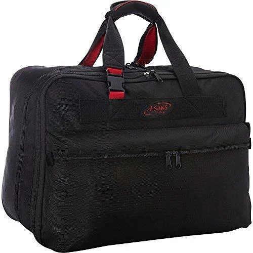 suitcase with waterproof reinforced seams-suitcase for travel gear-A. Saks 21" Double Expandable Soft Carry-On (Black/Red)