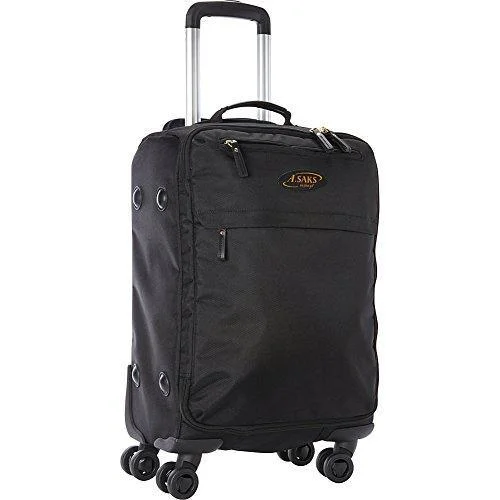 suitcase that fits all international flight regulations-suitcase for jungle travel-A. Saks 22" Expandable Lightweight Spinner Carry-On (Black/Black)