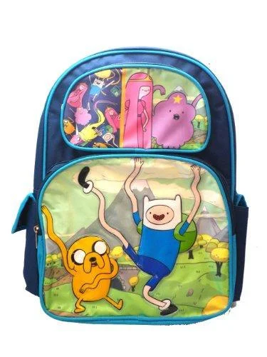 adventure backpack with built-in tent -Travel backpack for tiny gear-Adventure Time Finn Jake Lady Rainicorn Lumpy Backpack Bag Tote Purse 16" New