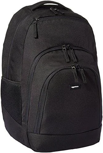 stylish leather laptop backpack -Compact backpack for exploring-Amazonbasics Campus Backpack, Black