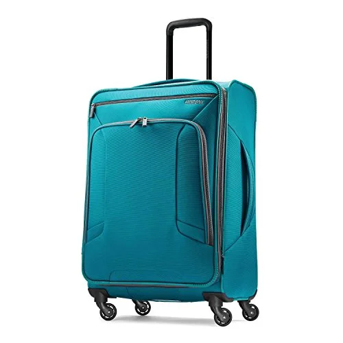 suitcase for festival travel-suitcase with unique patterns-American Tourister 4 Kix Spinner 25, Teal