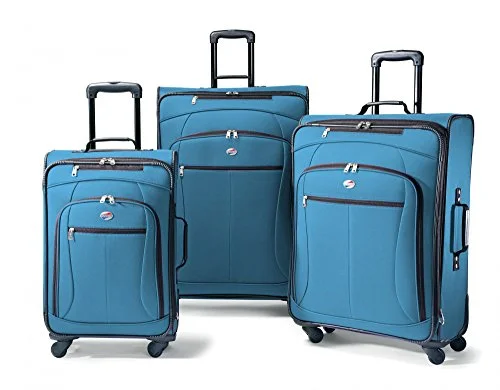 suitcase for backpackers-suitcase for fragile goods-American Tourister At Pops Plus 3 Piece Nested Set, Morrocan Blue