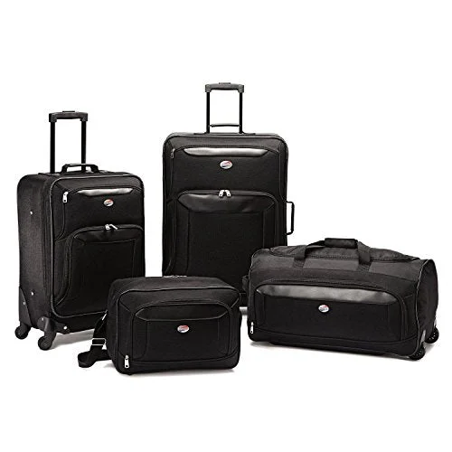 suitcase for luxury travel-suitcase for eco travelers-American Tourister Brookfield 4 Piece Set, Black, One Size