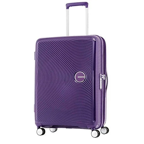 suitcase with expandable zippers-suitcase with side straps-American Tourister Curio Spinner Hardside 25, Purple