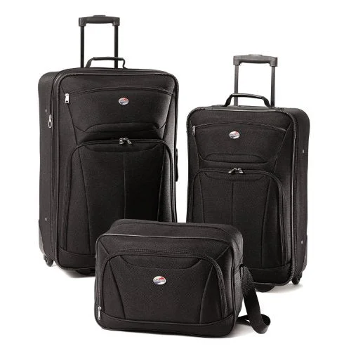 suitcase for cold weather travel-suitcase for trendy travelers-American Tourister Luggage Fieldbrook Ii 3 Piece Set, Black