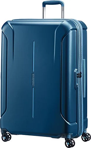 suitcase with removable dividers-suitcase repair service-American Tourister Technum Spinner Hardside 28, Metallic Blue