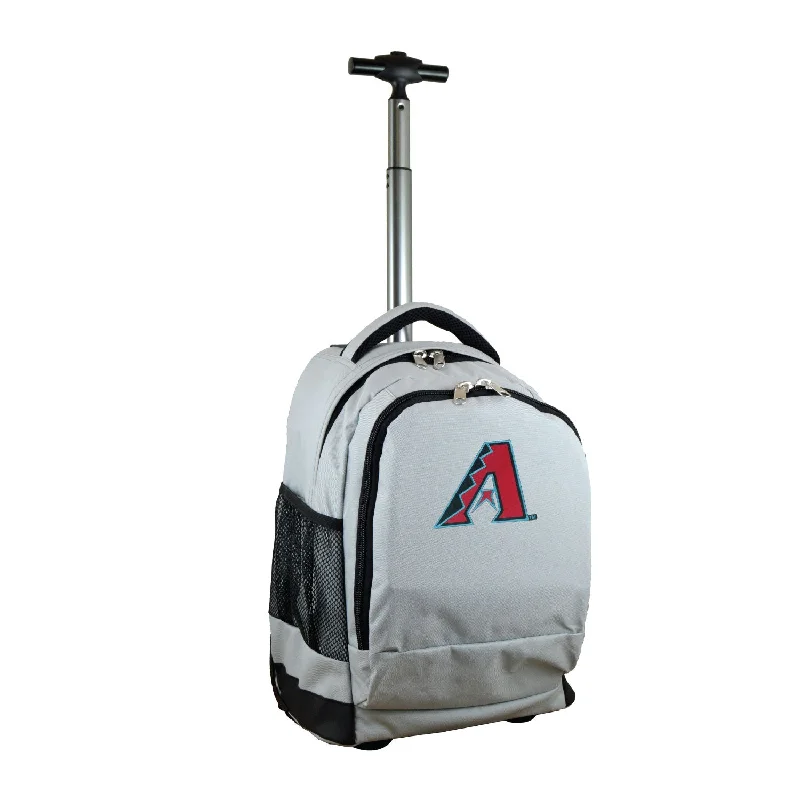 backpacks for youth groups with book and supply compartments-Backpacks for pet travel-Arizona Diamondbacks Premium Wheeled Backpack in Grey