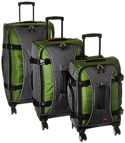 suitcase for business travel-suitcase for outdoor adventure-Athalon Hybrid Spinners Luggage 3 Pc Set Grass, Grass Green/Gray