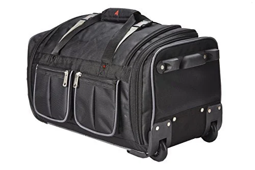 best carry on suitcase for airlines-suitcase for light packing-Athalon Luggage 22 Inch 15-Pocket Duffel Bag, Black