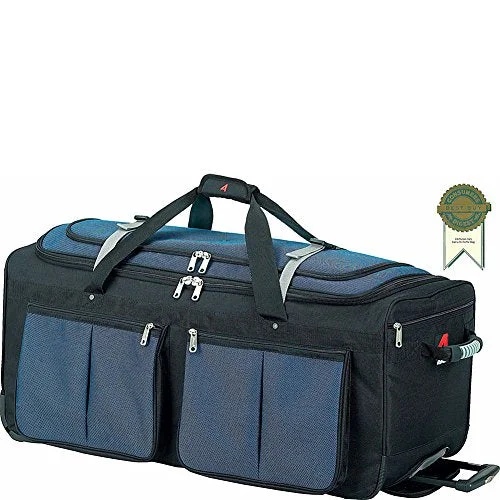 suitcase with laptop compartment-suitcase with side handles-Athalon Luggage 34" 15-Pocket Duffel, Blue