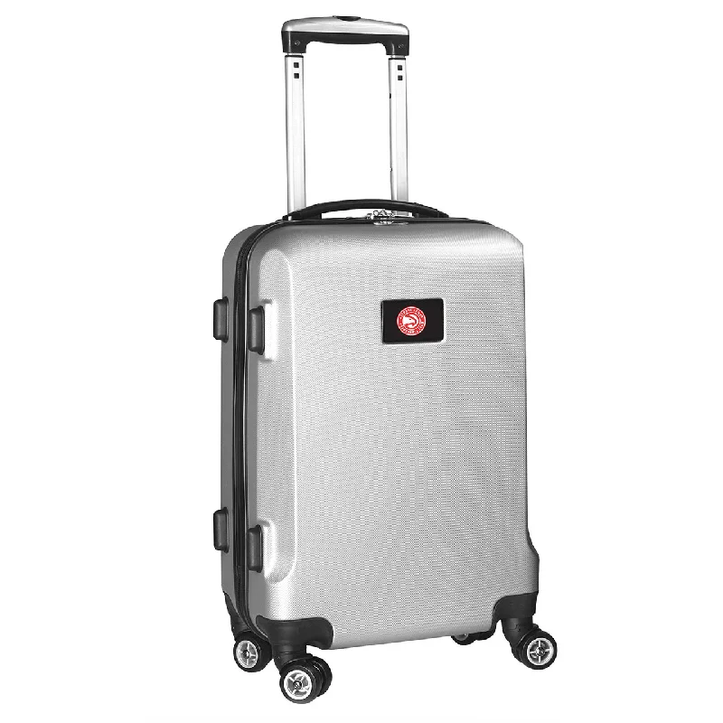 suitcase with leather accents-suitcase with tough seams-Atlanta Hawks 20" Silver Domestic Carry-on Spinner