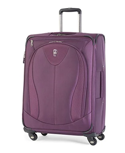 suitcase for carrying extra gifts-suitcase with crash protection-Atlantic Luggage Ultra Lite 3 25 Inch Expandable Spinner, Purple, One Size