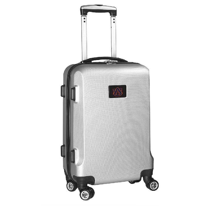 suitcase with laptop sleeve-suitcase with impact resistance-Auburn Tigers 20" Silver Domestic Carry-on Spinner