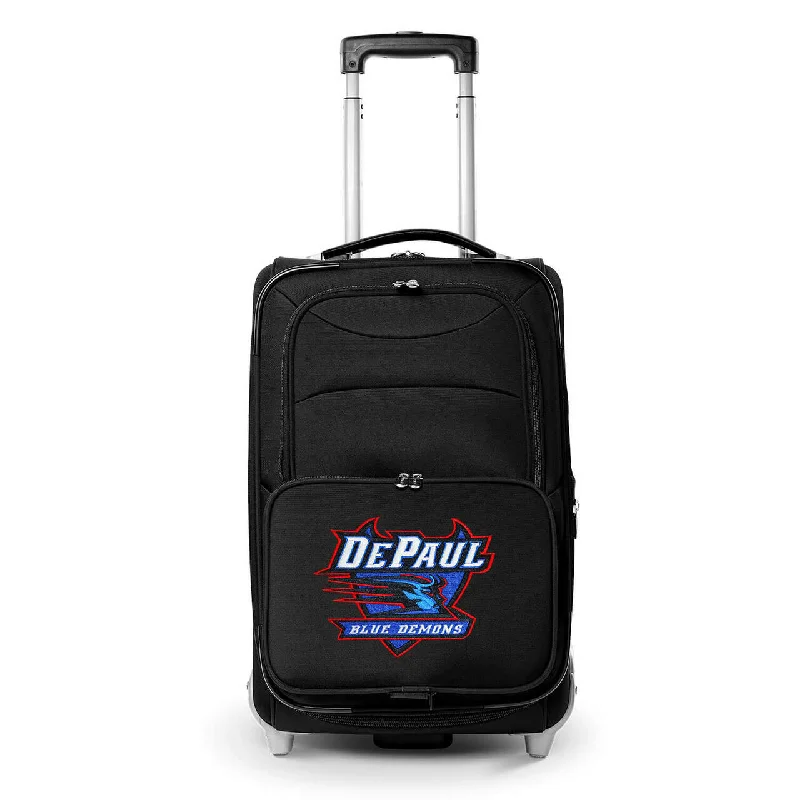 suitcase with customizable compartments-suitcase for mixed weather-Blue Demons Carry On Luggage | Depaul Blue Demons Rolling Carry On Luggage